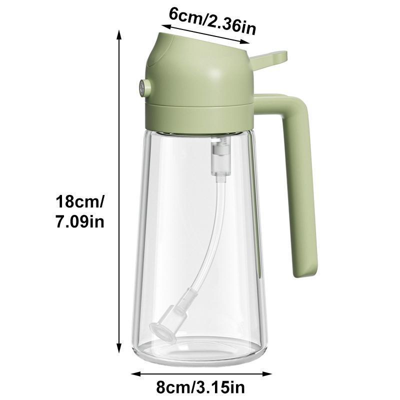 2 In 1 Oil Spray Bottle, 470ml Anti-leakage Olive Oil Sprayer, Plastic Baking Oil Spray Oil Bottle Dispenser, Kitchen Gadgets
