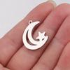 Five-Pointed Star Moon Stainless Steel Jewelry Pendants 18x22.4mm
