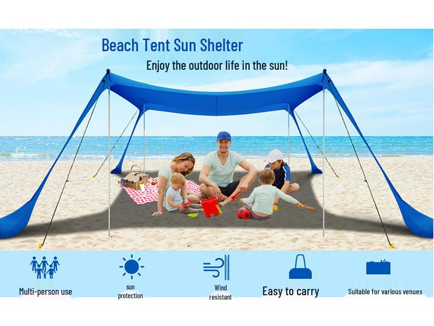 Portable Outdoor Sunshade Canopy: Beach Tent & Cooling Shelter for Camping & Fishing