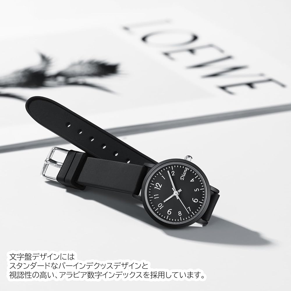 "Analog Watch White Silicone Band Men's Women's Waterproof Simple Casual 35mm Japan Movement"