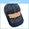 Retro Denim Washed Baseball Cap With Letter Embroidery Design For Use Outdoor