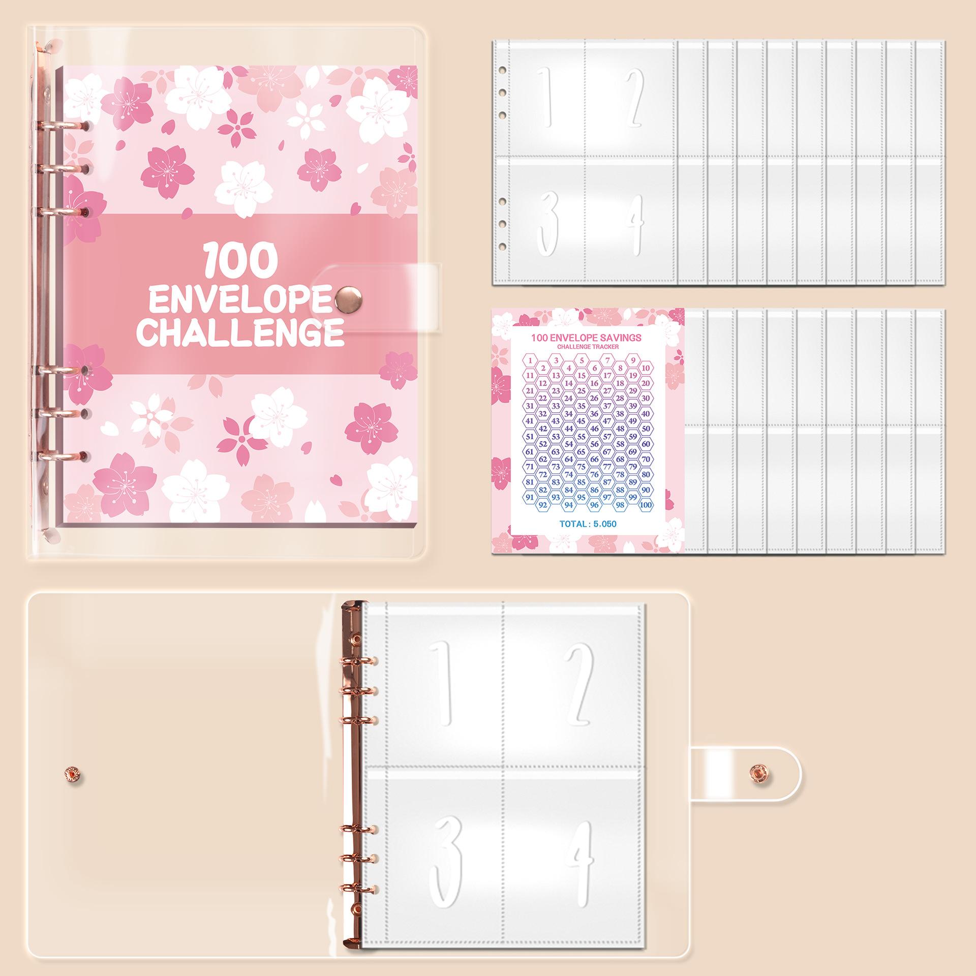 

A5 Cherry Blossoms 100 Конверты Экономия Денег Вызов Бюджетный Переплет С Денежными Конвертами Планировщик Бюджета Легко Экономить A5 розового золота