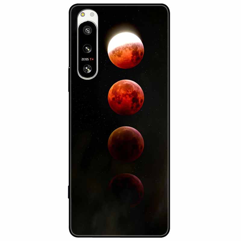 For Sony Xperia 5 IV / 10 IV Case 10IV Soft Black Silicone Forest Painted Phone Back Covers For Sony Xperia 1 IV Case TPU Coque