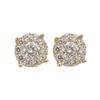Full of zircon ears, popular hip-hop four-claw round earrings, simple commuter versatile women's earrings