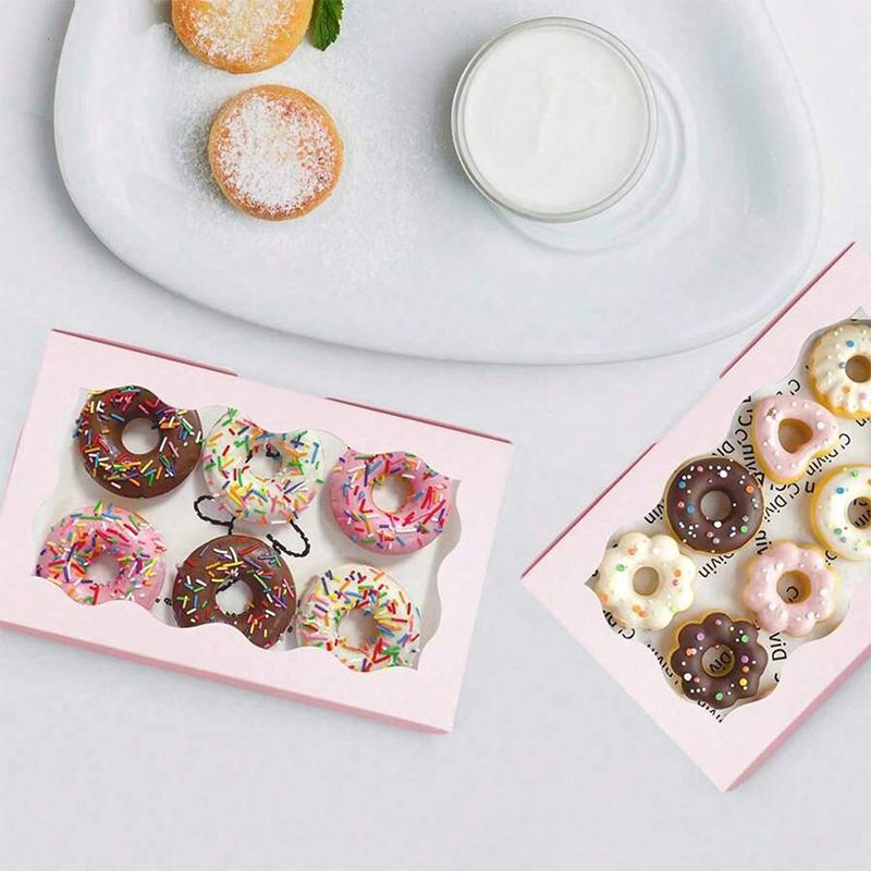 10 Peças Caixa para Bolo de Padaria com Janela Caixa para Doces Biscoitos Sobremesas Donuts Para Festa de Casamento Aniversário Suprimentos Embalagem de Presente de Natal