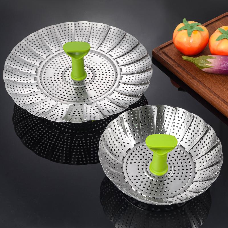 9/11Inch Stainless Steel Lotus Steaming Tray Folding Food Steamer Vegetable Fruit Food Basket Mesh Steamer Rack Cooking Cookware