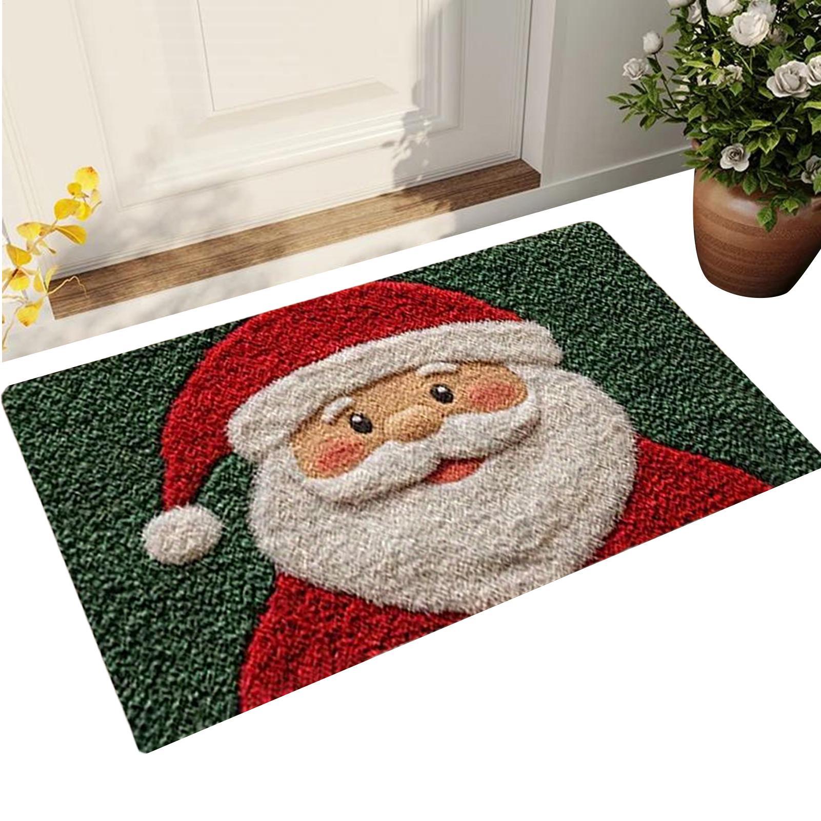 

Christmas Bathroom Rugs 80x50cm Cute Plush Santa Claus Bath Mat Anti-slip Carpet Dry Fast Washable Festival Decoration CHINA
