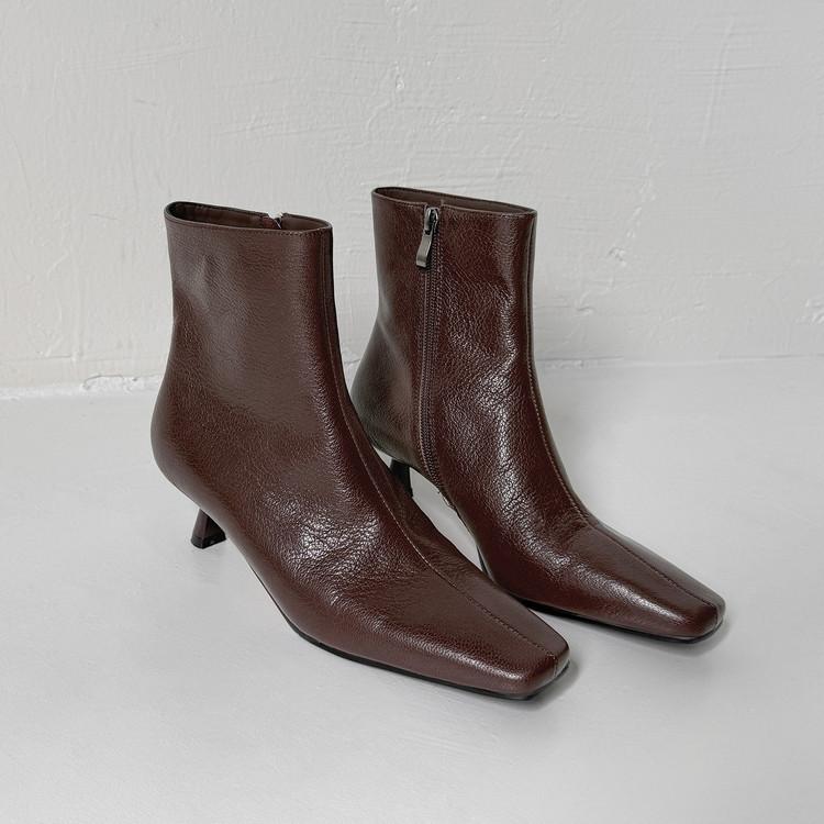 Fine-heeled Short Boots Women's Versatile Retro Chelsea Boots Square-heeled High-heeled Boots 2025 Autumn and Winter New Korean Version Boots