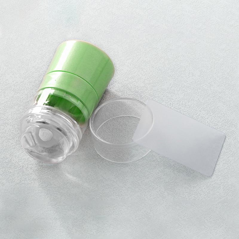 

Вращающиеся пластины для стемпинга ногтей, переменный размер узора, силиконовый принт на кончике пальца, французский штамп для ногтей, скребок-аксессуар зелёный