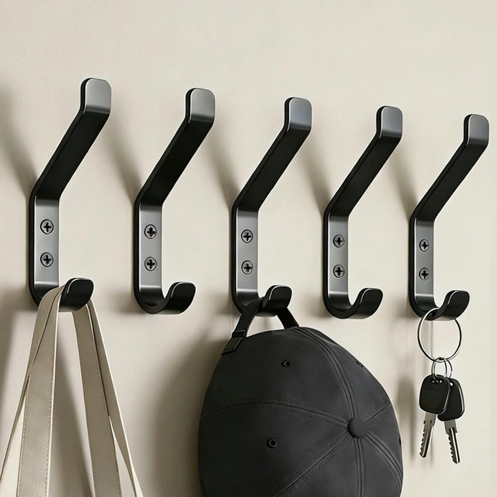 4/5/6/10 Pcs Wall Mounted Coat Hook Heavy Duty Door Hook Universal Towel  Hanging Hook  Wall Mounted