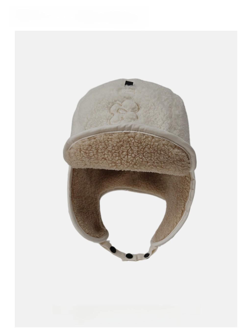 

Winter Fluffy Embroidered Chenille Warm Earflap Cap For Men Women Outdoor бежевий