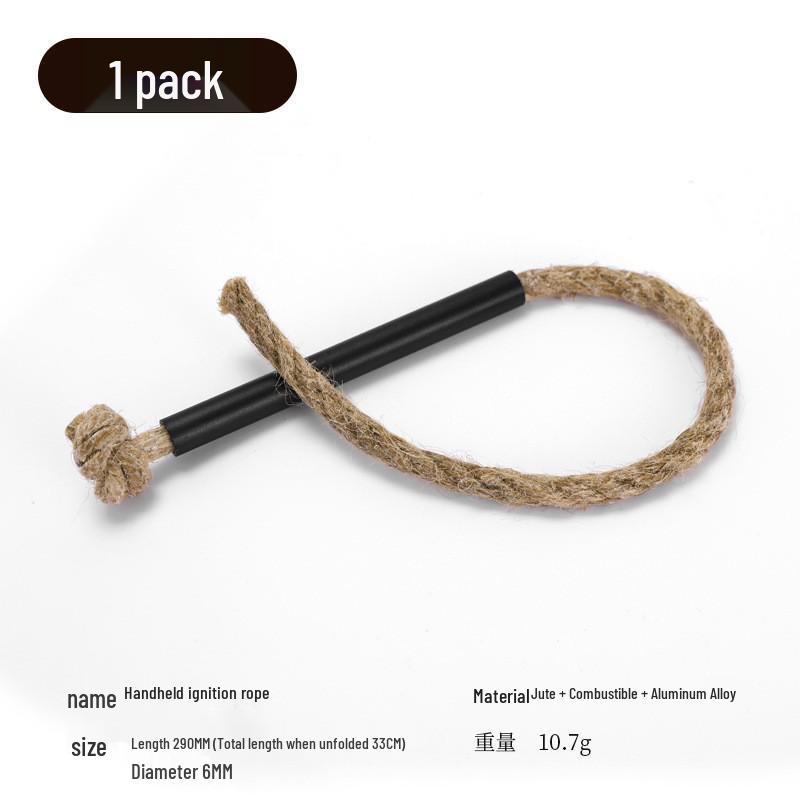 Outdoor Fire Starter: Portable 29CM Wax-Infused Hemp Rope Tinder for Camping, Picnics, and Barbecues