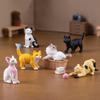 6Pcs/Set Kitten Ornament Healing Stress Relief Partner Mini Size Cat Statue Simulation Design Cat Desk Accessory