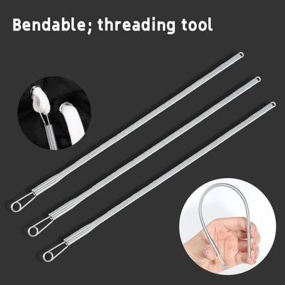 Bendable Spring Drawstring Threader Clip Pants Hoodies Elastic Band Lace Cord Flexible Drawstring Thread DIY Sewing Accessories