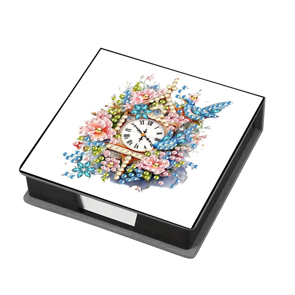 Leather Animals Diamond Painting Notecard Box Flowers Gem Art Sticky Note Holder Rhinestones Post It Dispenser for DIY Art Craft