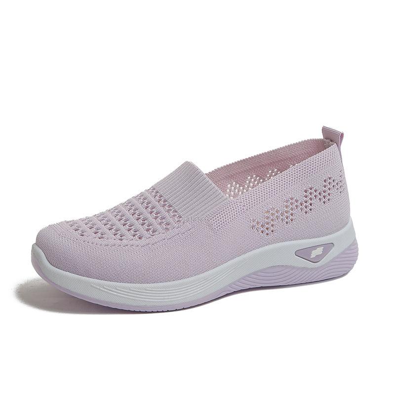 New Fly-woven Breathable Casual Shoes Cloth Shoes Flat-soled Single Shoes