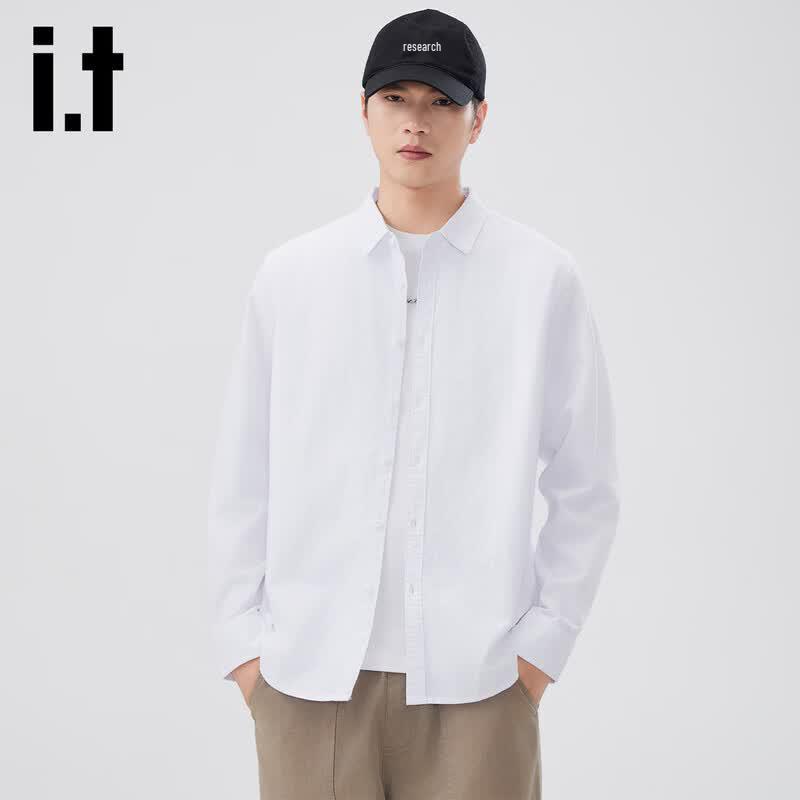 Izzueit Men s Pure Cotton Long Sleeve Casual Shirt M
