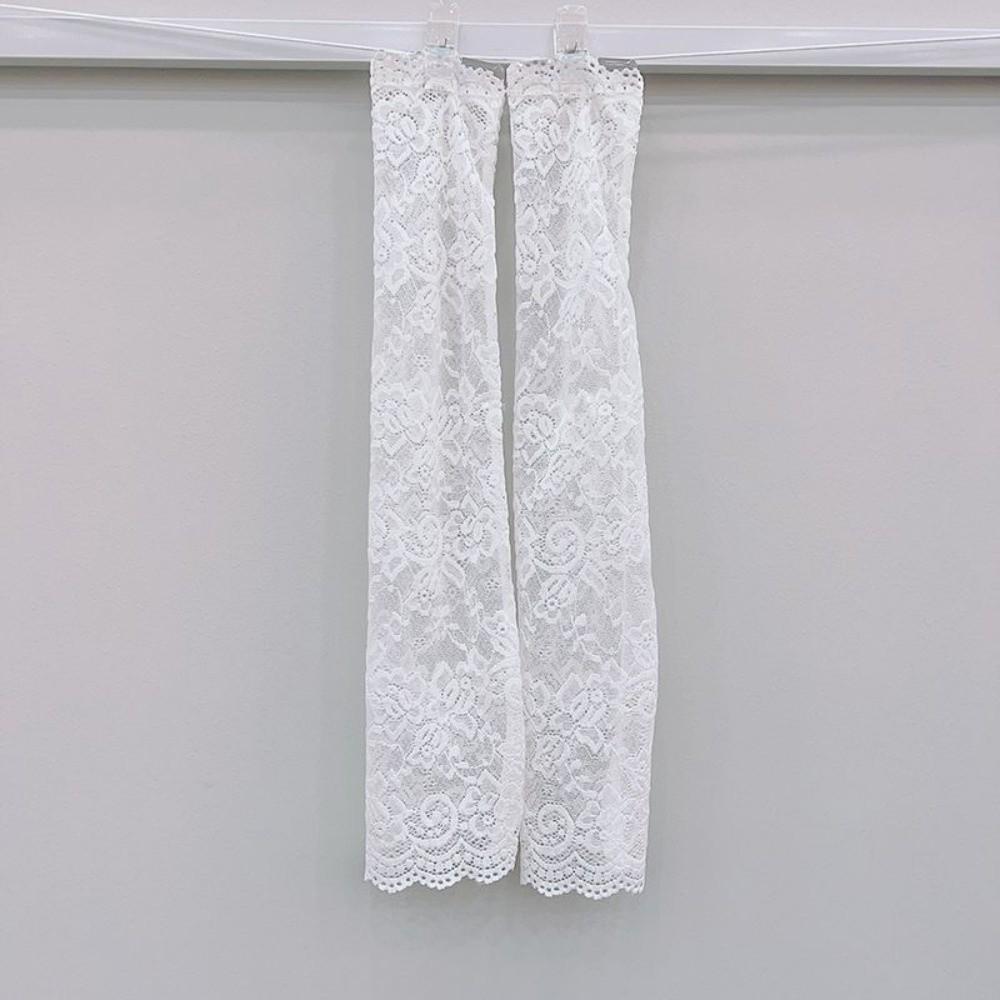 Mesh Lace Sun Protection Arm Sleeves Breathable Floral Embroidery Fingerless Long Sunscreen Elastic Sleeve Arm Warmers