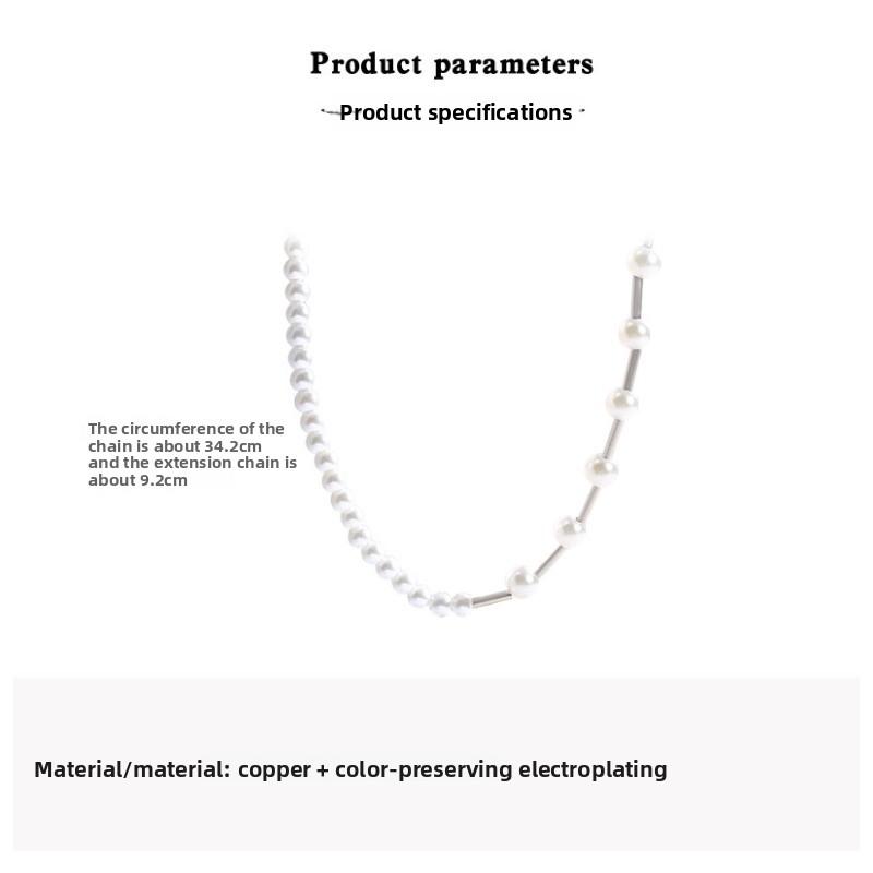 Collana con nappe a forma di cuore di perle - girocollo, catenina per la clavicola, collana per maglione moda autunno/inverno