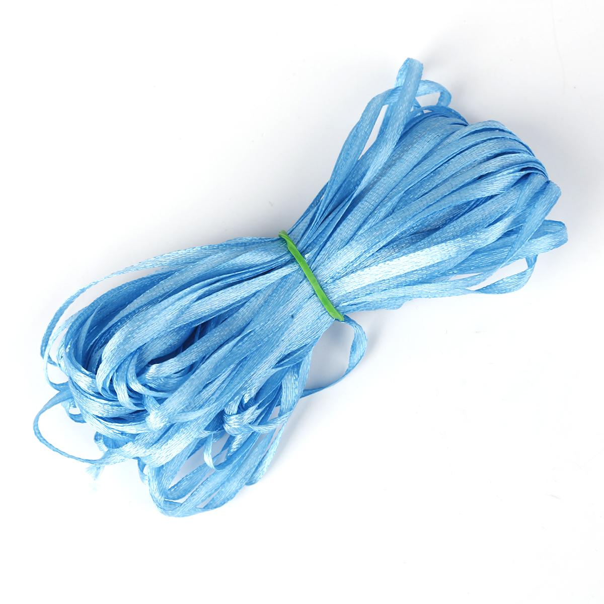 

25 ярдов атласные ленты для свадьбы, дня рождения, подарочная упаковка, рождественские принадлежности для Хэллоуина, фестиваля, ленты для рукоделия своими руками 3mm 25yards небесно-голубой