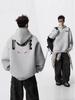 Men's Autumn Black Demon Cat Print Heavyweight Loose Fit Hoodie