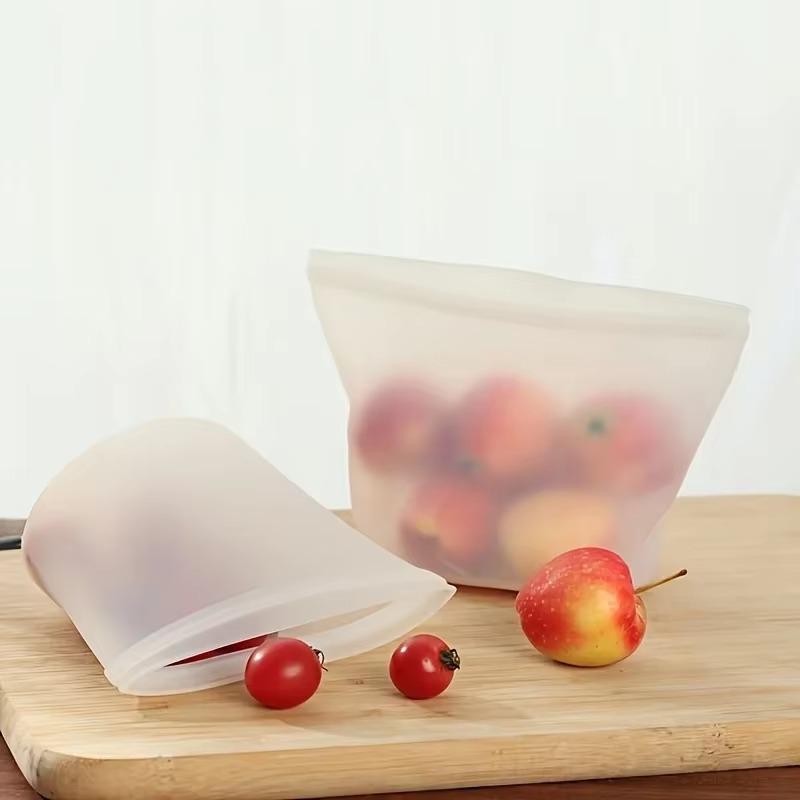 1Pcs Airtight Leakproof Food Grade Freezer Bag Reusable Silicone Storage Bags For Meat Veggie Marinating & Lunch
