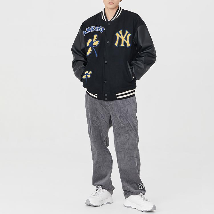 New MLB FW22 Baseball Jacket Unisex Black 3AJPF0124-50BKS