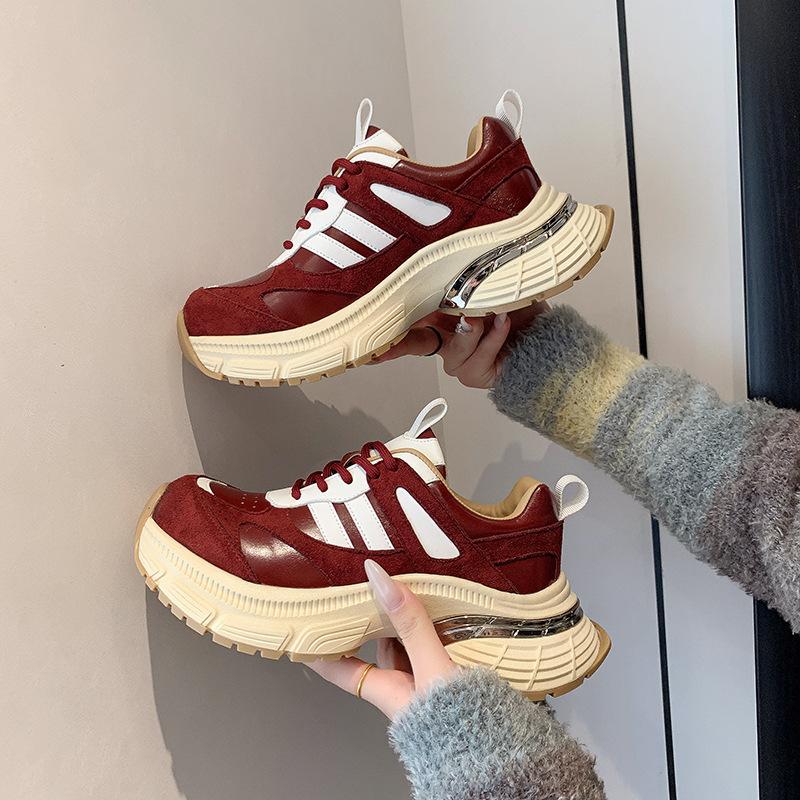 European Station Le Witch 2025 Autumn New European Lace-up Platform Dad Shoes Muffin Sole Casual Sports Shoes Women