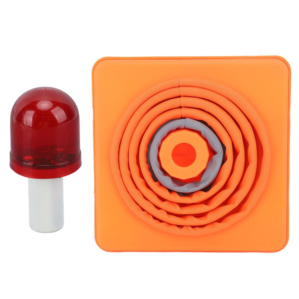 Dopravní kužel 30x19x19cm Skládací Přenosný Reflexní Parkovací kužel s LED Výstražným světlem