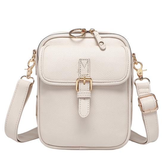 Women Messenger Bag Faux Leather Mini Crossbody Bag Retro Shoulder Bag with Adjustable Removable Strap for Travel Shopping Work
