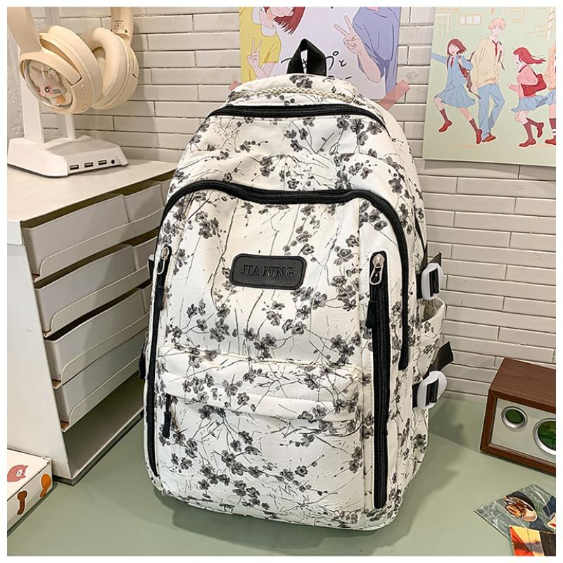 New Sweet Girl Backpack Waterproof Primary School Junior High School Student Schoolbag Printed Bamboo Literary Chinese Style Backpack