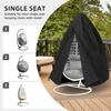 Waterproof Outdoor Egg Chair Cover, 210D Black Oxford Cloth, Dustproof and Weatherproof.