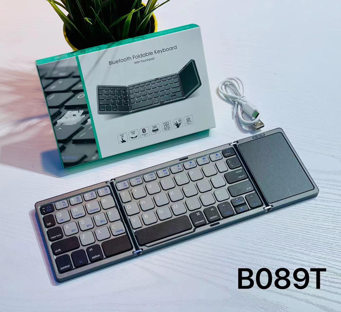 

Компактная перезаряжаемая Bluetooth-клавиатура с тачпадом - Универсальная для планшетов чёрный/белый