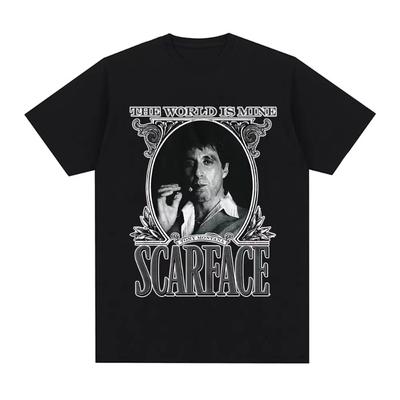 2025 New Model Scarface The World Is Mine Movie Al Pacino As Tony Montana T-shirt Men's Fashion Vintage Punk Goth T-shirts Ins Y