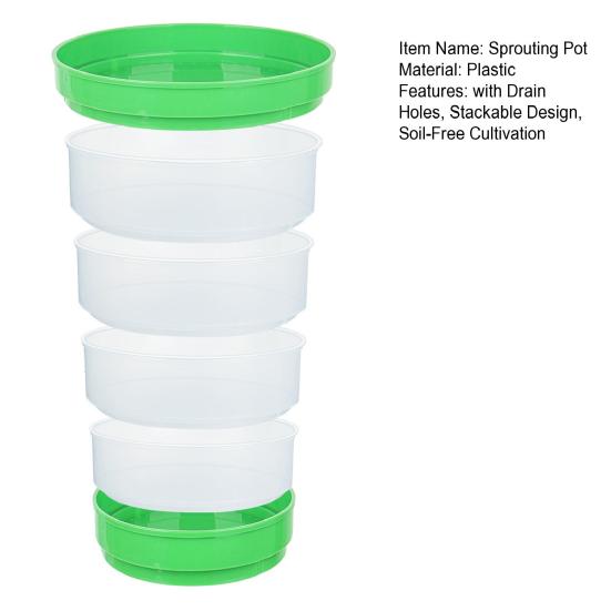 Tavă Rotundă pentru Germinat Fasole cu Găuri de Drenaj, Vas Germinare Stivuibil pentru Cultivarea Fasolei