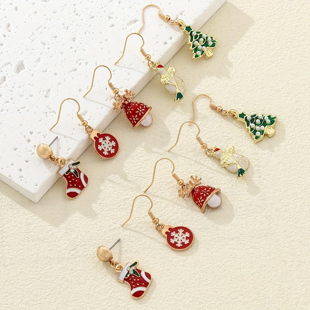 Direct Sales Fashion Christmas Snowflake Earrings New Christmas Tree Snowman