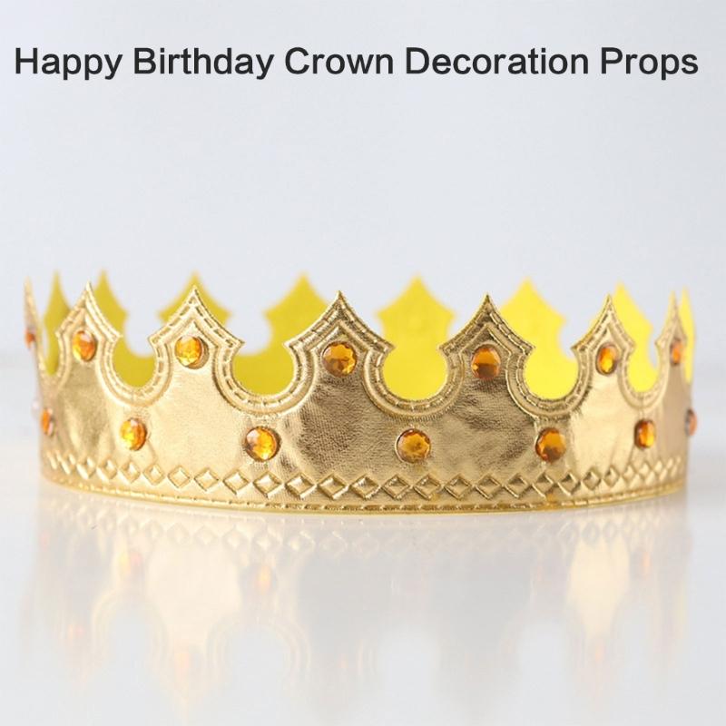 Golden Royal King Crowns,Delicate Birthday Crowns Hat Princed Costume Accessories Halloween Shower Party Photo Props