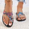 Mode Damen Hausschuhe Mode Anti-Rutsch-Hausschuhe Verschleißfeste Schuhe mit weicher Sohle Ethnischer Stil Flache Sandalen Zehentrenner Pantoletten Damen