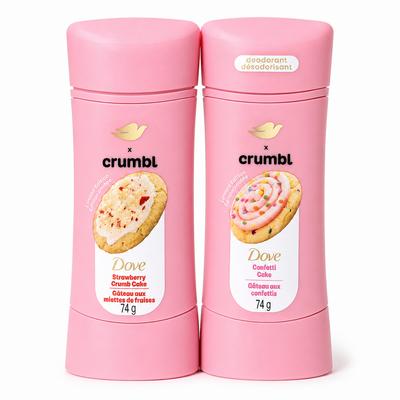 DOVE Crumble Deodorant Strawberry Cake Confetti Cake 74g 2 Pcs Set