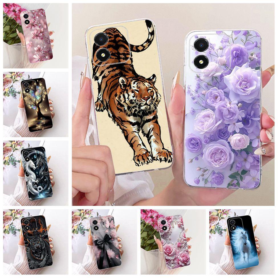For Honor X5 4G Case VNA-LX2 Transparent Cute Cat Fashion Butterfly Funny Painted Bumper For Honor X5 Casing