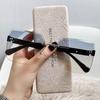 Korean Style Frameless Women's Sunglasses: Trendy, Big Face Slimming, UV Protection, Perfect for Summer and Internet Celebrities.