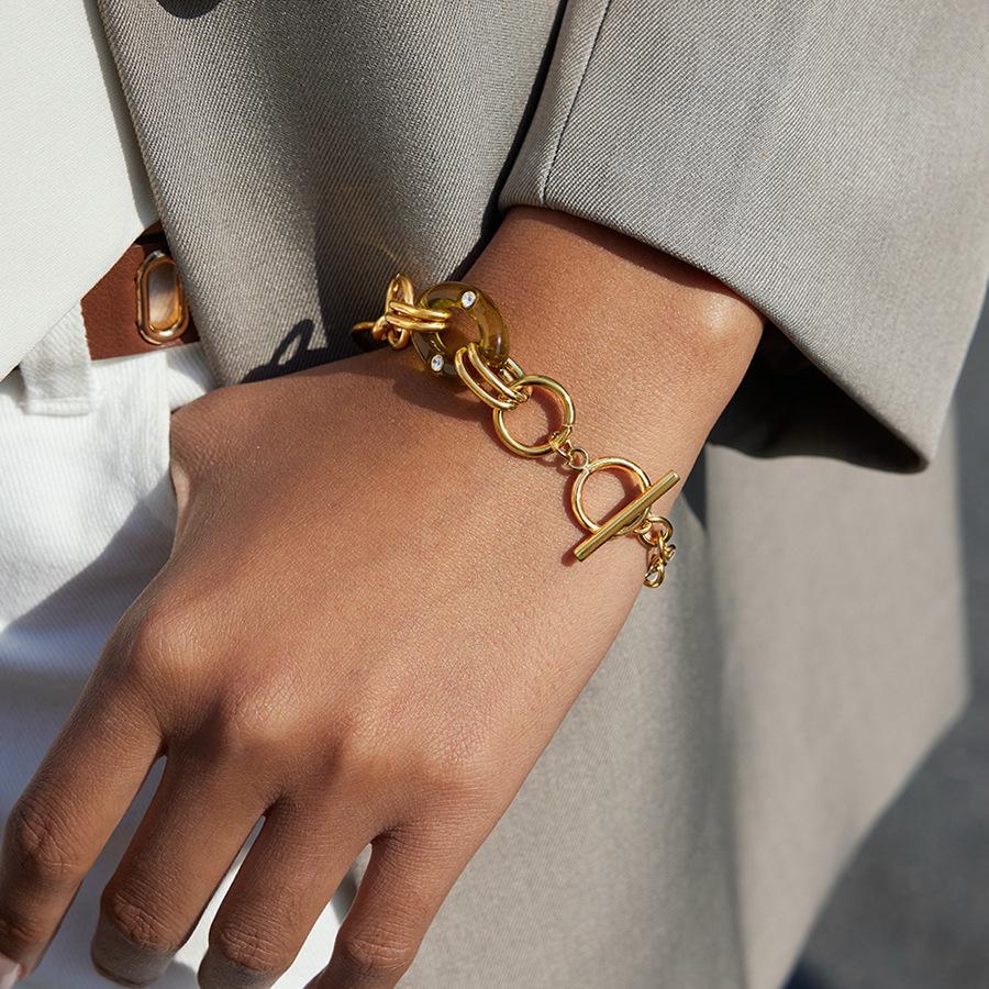 Maillard resin titanium steel necklace niche clavicle chain does not fade European and American titanium steel