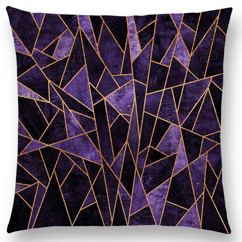 Neu Abstrakt Geometrisch Farben Streifen Zersplittert Amethyst Saphir Bunt Drucke Kissenbezug Auto Sofa Überwurf Kissenbezug