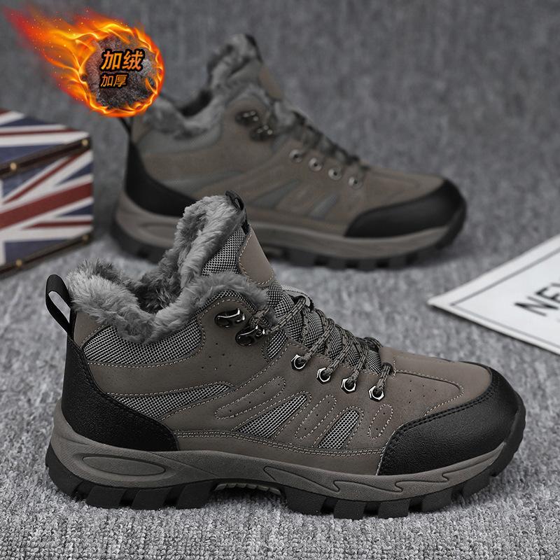 Outdoor Cold-proof Cotton Boots Cotton Shoes Winter Velvet Warm Shoes Large Size High-top Non-slip Hiking Shoes Snow Boots