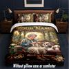 Forest Nature Theme Custom Text Or Name 3Pcs Bedding Set,1 Flat Sheet & 2 Pillowcases Personalized Home Bedding