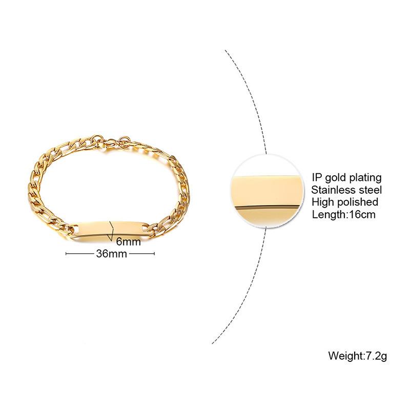 Personalized Bracelet Customizable Non Allergy Stainless Steel Bracelet for Men Women Free Engrave Name/letter/logo Custom Gifts