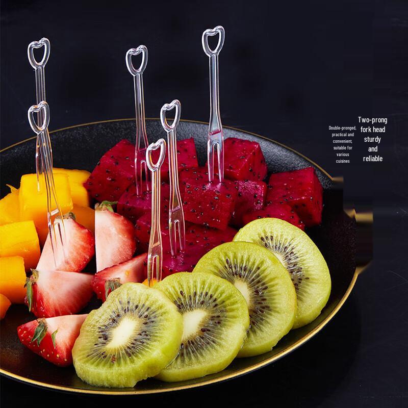 YOUAO Disposable Plastic Fruit Forks, 200 Count