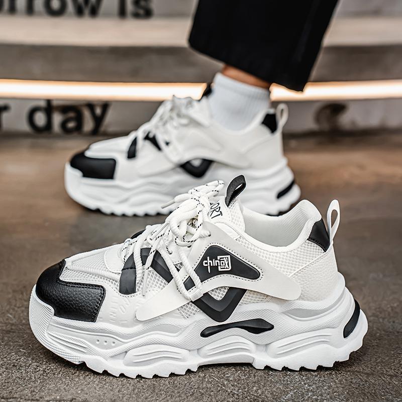 New Fashion Men 's Four Seasons Comfortable Thick Sole Shoes Students BoysTrending Soft Sole Breathable Casual Running Sneakers