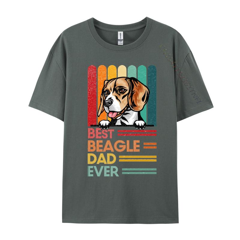 Vintage Best Beagle Dad Ever Tshirt Pet Lover Tshirts Gift From Daughter And Son Man Harajuku Style Tshirts