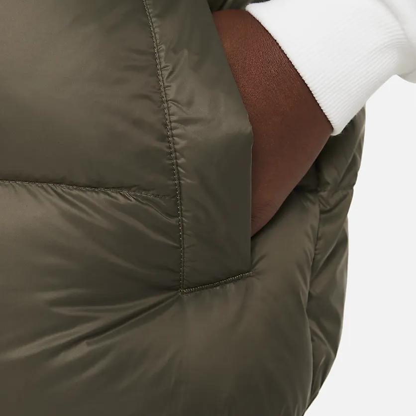 Nike Vest Logo Print Removable Hooded Down Kids Outerwear DZ9728-222